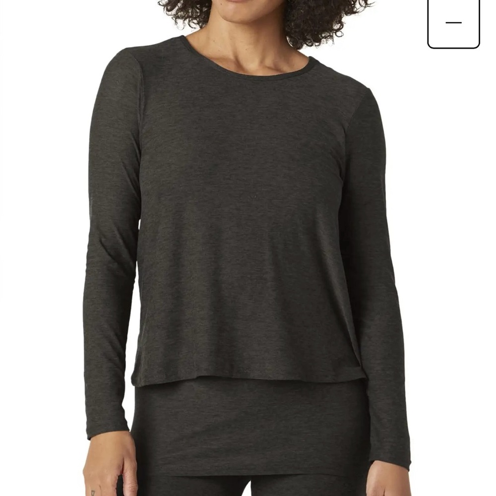 BEYOND YOGA Beyond the Bump black long sleeve nursing top SMALL